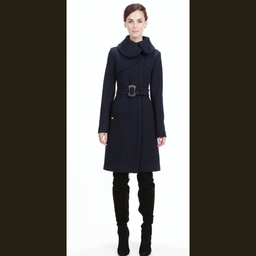 XXL Soia & Kyo Blue Mabel Coat Peter Pan Collar